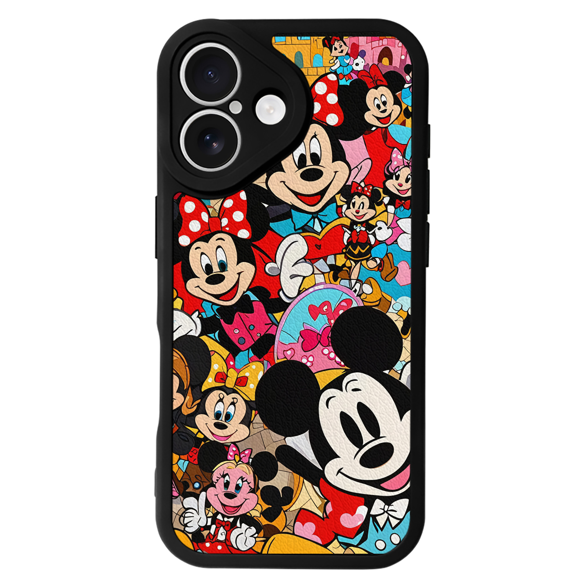 （画像用） ミッキーマウス Mickey Mouse 【iPhone 16シリーズ対応】シリコンスマホケース（レザー調） 材質：シリコン